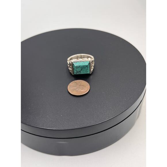 Desert Rose Trading Turquoise Sterling Silver Statement Ring (Jay King) Sz 11 - Picture 9 of 9